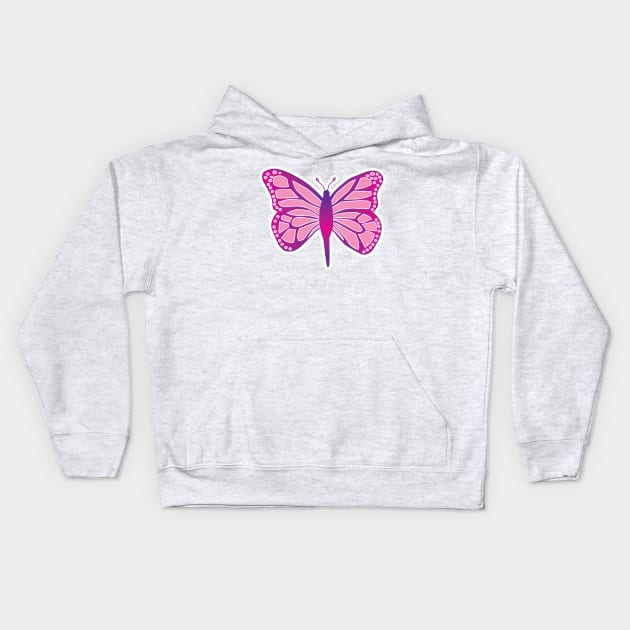 Purple Butterfly Kids Hoodie by BoonieDunes